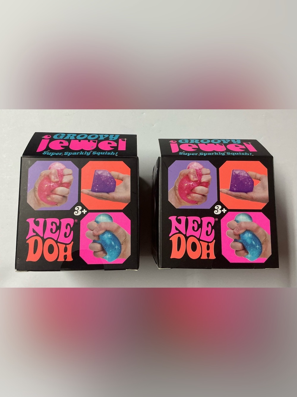TWO Authentic NEEDOH GROOVY JEWEL Super Sparkling Squish! RARE! 2 colors! - Picture 8 of 11